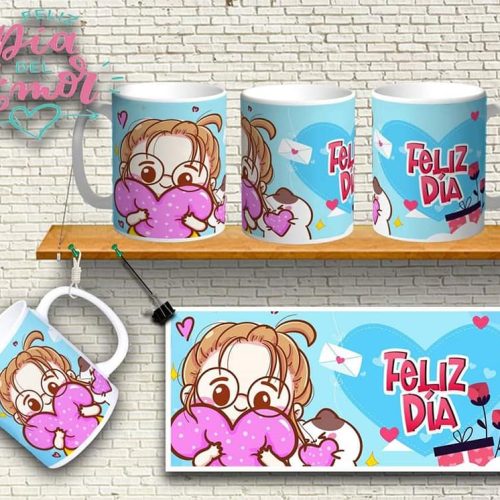 Feliz Dia Pack Tazas 1 San Valentin Sublimación