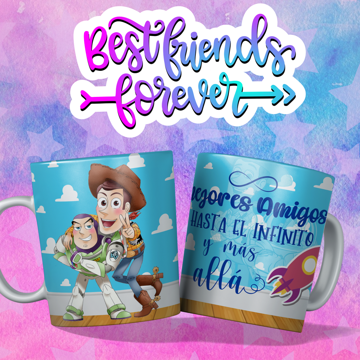 Mejores Amigos 1 Pack Tazas San Valentin Sublimación