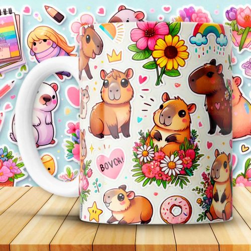 Capibaras Pack De Tazas Editables Para Sublimación