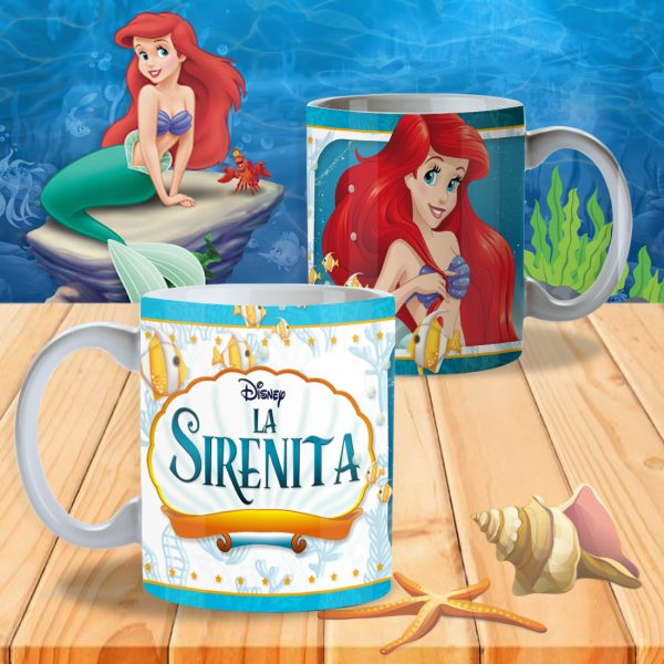 La Sirenita Pack De Tazas Editables Para Sublimación